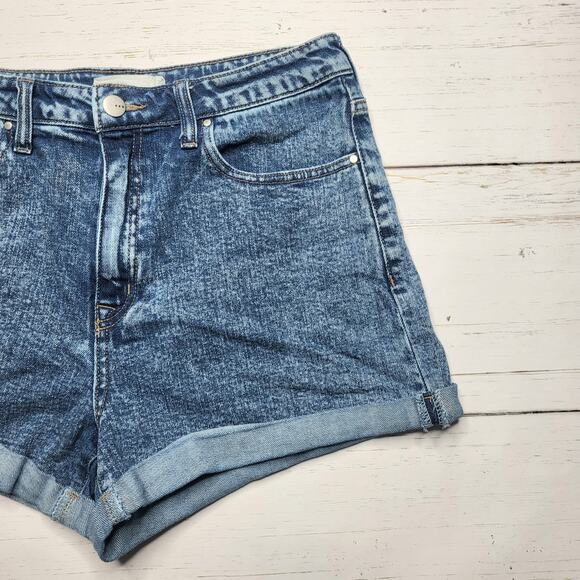 Tgla Francesca's Acid Wash Denim Jean Shorts Fixed Roll Hem Y2K 90s Size 30 - Picture 5 of 8